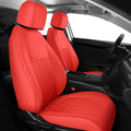 Seat Covers for Honda Civic Sedan 4DR Sedan LX 2022 2023 2024 2025.Faux Leather Car Seats Cover Full Set,(Rear Row Solid Folding Backrest)-RED