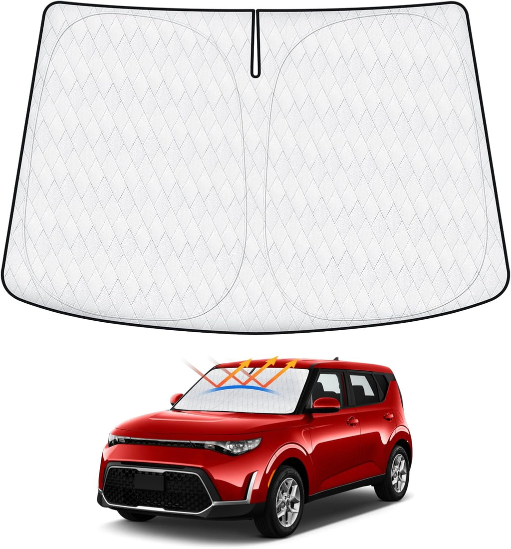 2024 New 5-Layer Windshield Sun Shade Custom Fit for Kia Soul 2020-2024 2025 Accessories Foldable Car Front Window Sunshade Sun Visor Protector