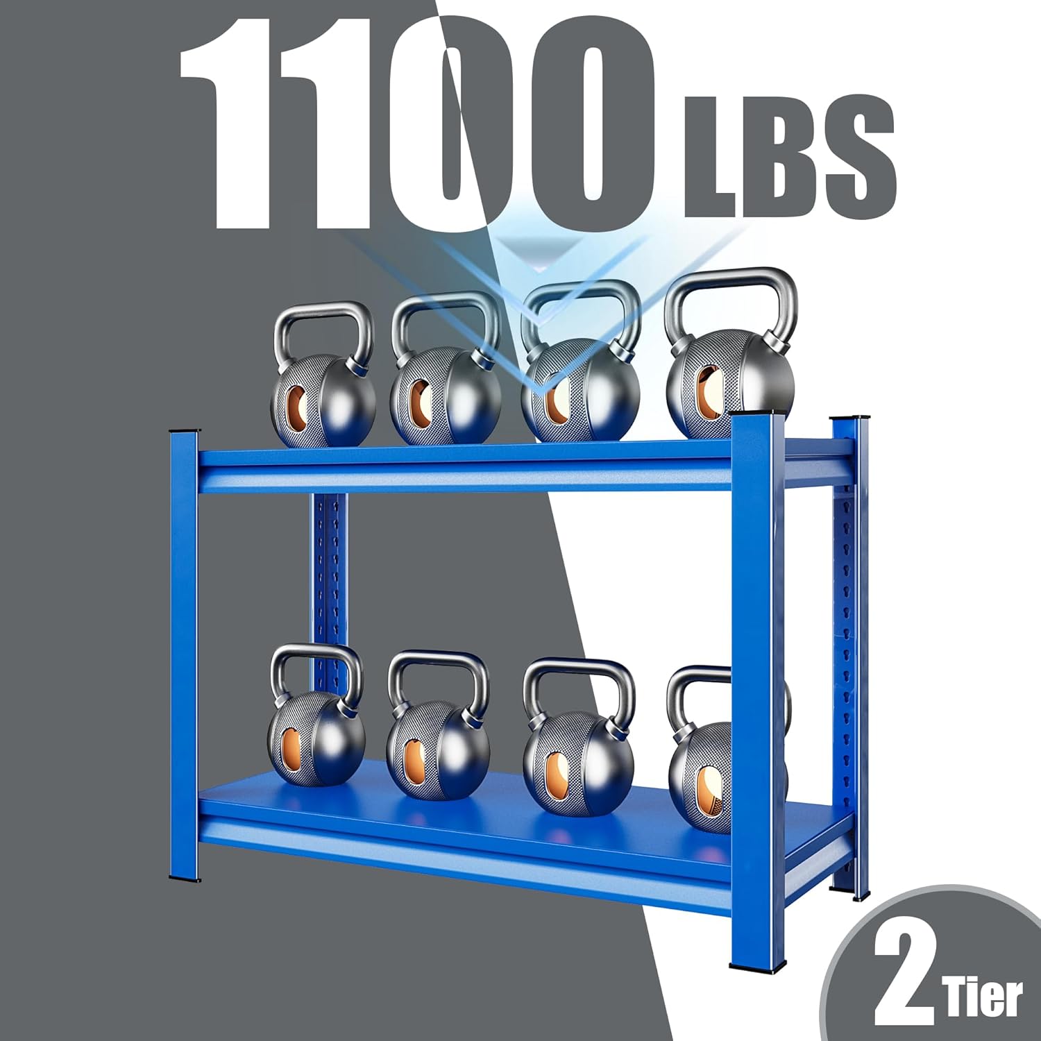 Garage Shelving Heavy Duty，Large Loads Adjustable Garage Storage Shelves, Metal Storage Racks and Shelving Units, Utility Rack Shelves,48”W x 18”D x 39”H,Blue