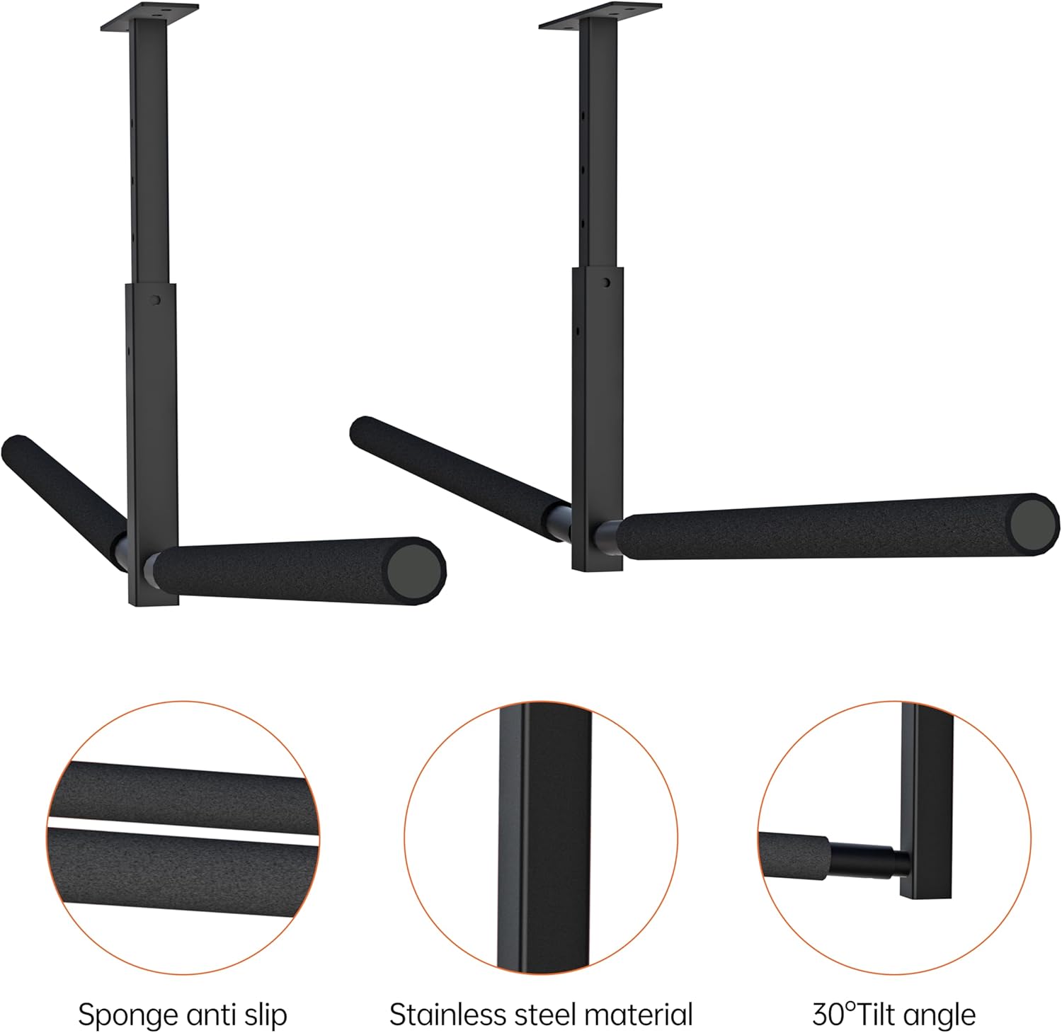 Double Kayak/Ladder Ceiling Storage Rack, Hi Port 2 Ladder Hanger Overhead Garage Kayak Ladder Rack, Holds 200 lbs, Adjustable Height Design, Black