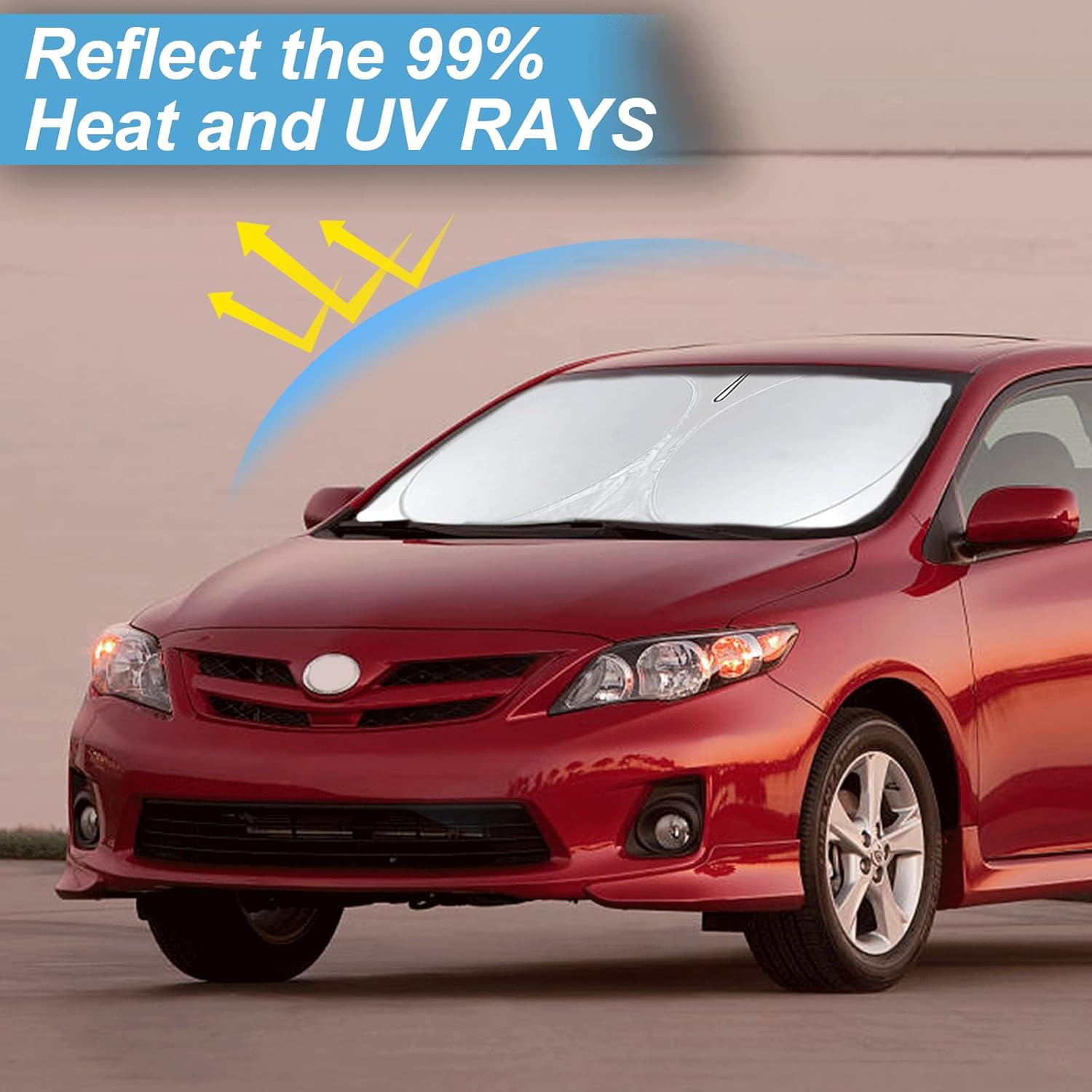 Custom Fit Corolla Windshield Sunshade for 2009-2012 2013 Toyota C-orolla Hatchback Sedan Accessories (Not for Corolla Cross) Front Window Shield Cover Sun Visor Protector Block UV Rays