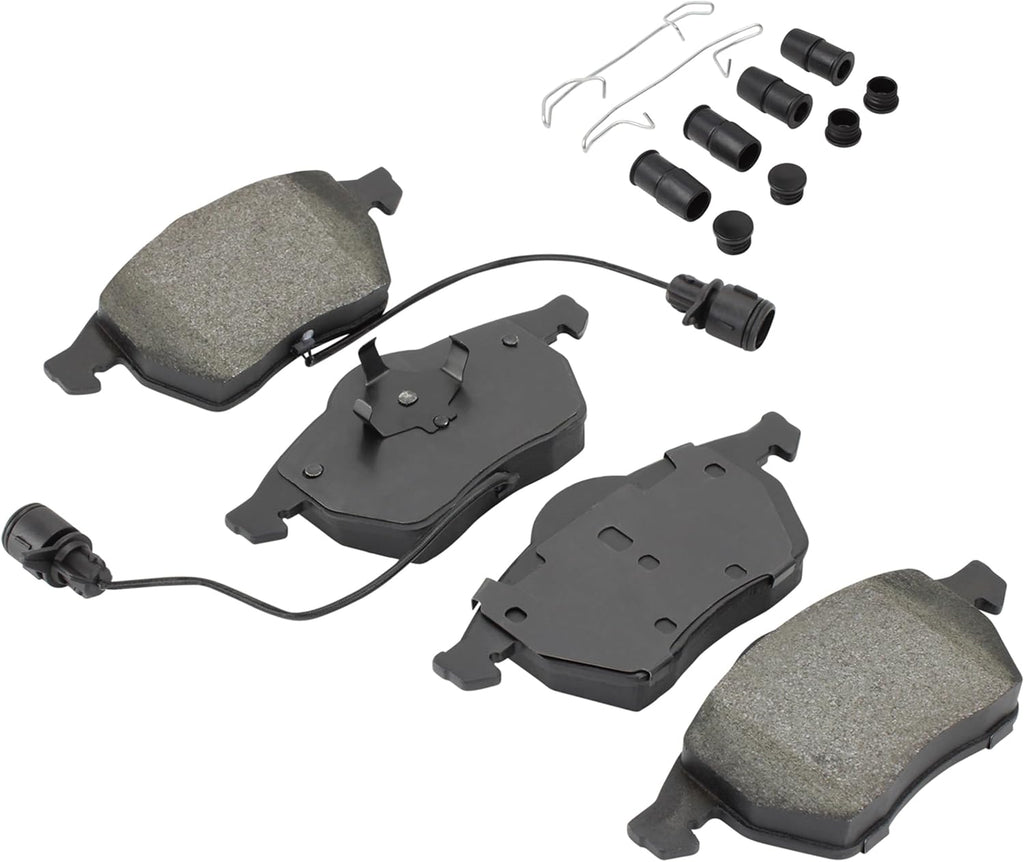Premium Semi-Metallic Front Brake Pads (1001-0555M) Compatible with 1992-1999 Audi/Volkswagen (100/100 Quattro/A4/A4 Quattro/A6/A6 Quattro/Golf)