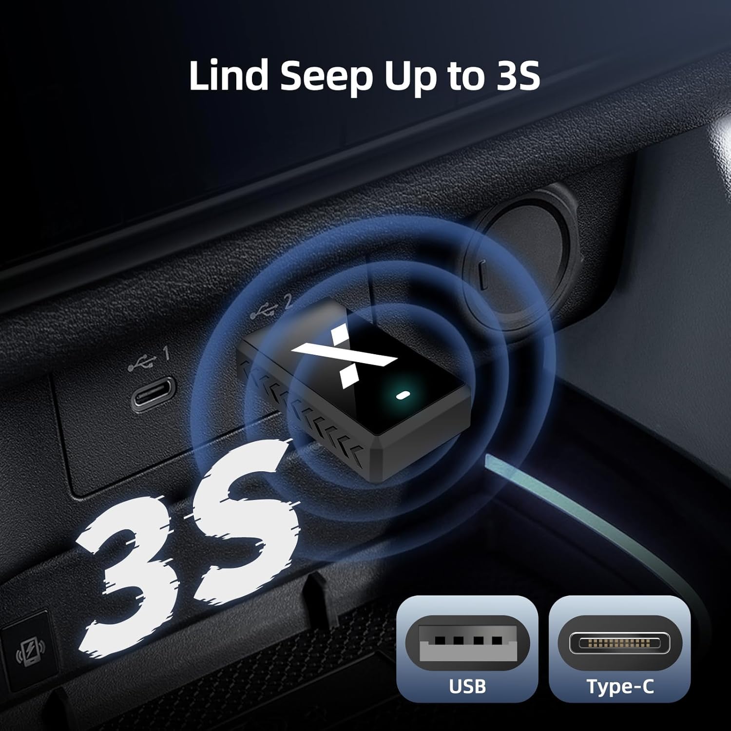 F1 Wireless CarPlay Adapter & Android Auto Adapter – 2-in-1 Car Play Dongle for iPhone & Android, Dual 5G Chips, Auto Cooling, Compatible with Car has Factory Wired CarPlay/AndroidAuto Features
