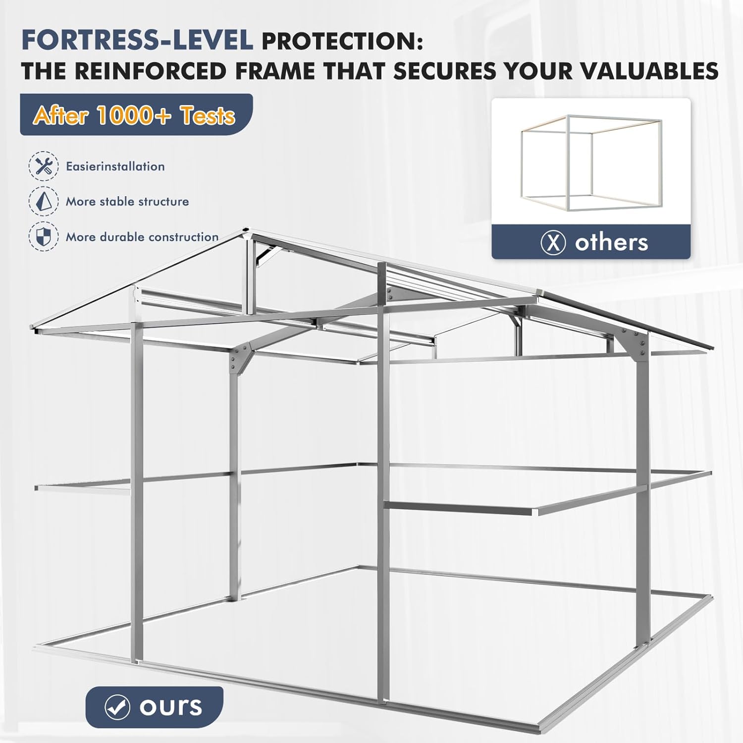 Metal Shed 10x12x7 FT, Sheds Outdoor Storage with Reinforcement, Natural Lighting Tool Sheds with Translucent Roof Panels, Windows, and Lockable Doors, Ideal for Garden, Backyard, and Patio