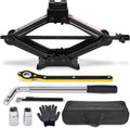 Scissor Car Jack 1.5Ton（3306lbs） Tire Changing Kit with Lug Wrench - Emergency Kit for Car, SUV, MPV