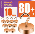 Neosmuk Magnetic Hooks, Cruise Ship Essentials, 80lb+ Heavy Duty Magnetic Hooks for Cruise Cabins, Refrigerator, Grill, Hanging, and Travel | Extra Strong Must-Haves Magnet Hook,Bronze