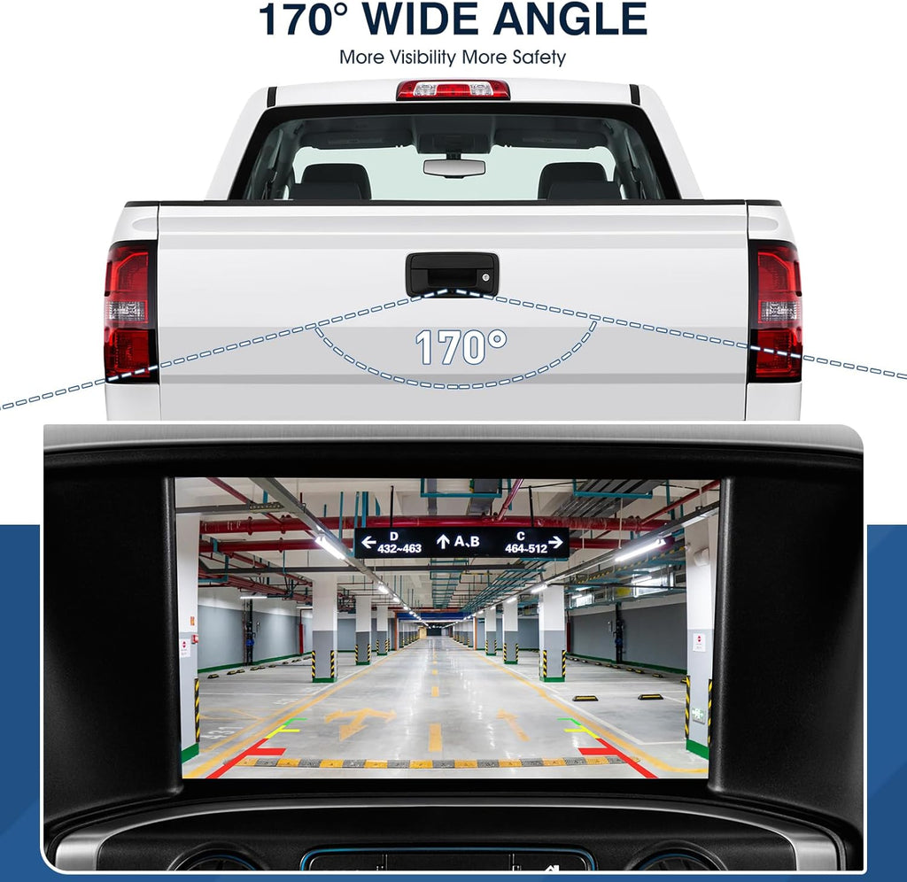 Rear View Backup Reverse Camera Fit for Chevy Silverado, Fit for GMC Sierra 1500 HD 2500 HD 3500 HD 2016-2018,Safety Parking Back Up Assist Camera OE Number 84062896