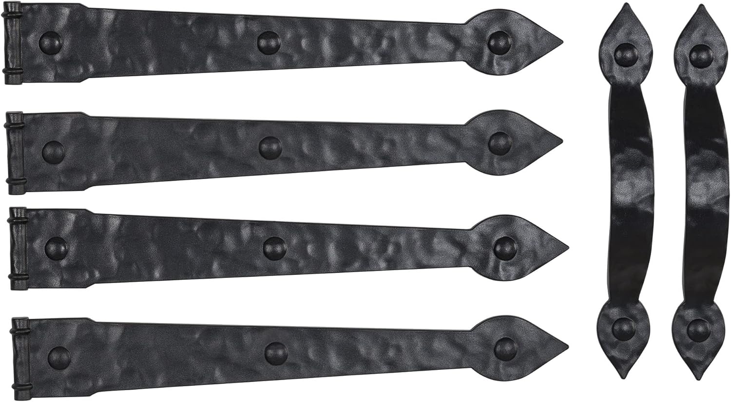 Household Essentials Hinge IT Premium Carriage House Handle & Hinge, Black Garage Door Magnet, 4 Hingle 2 Handles (Pack of 1)