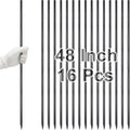 VVOKGO Rebar Stakes 48 Inch 16-Pack Concrete Form Stakes Heavy Duty Straight Ground Anchors, 3/8" Diameter Metal Steel Spikes with Chisel Point End for Plant Support, Garden Border,Landscape Edging