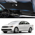 Custom Fit VW Jetta Windshield Sunshade for 2011-2017 2018 Volkswagen VW Jetta Accessories Front Window Shield 210T Silver Coating Cover for Volkswagen Windshield Sun Visor Protector Blocks UV