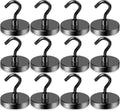 LOVIMAG Magnetic Hooks,100lbs Magnetic Hooks for Cruise Cabins, Cruise Essentials Must Haves for Travel, Strong Magnets with Hooks for Hanging, Heavy Duty Magnets with Epoxy Coating-12 Pcs