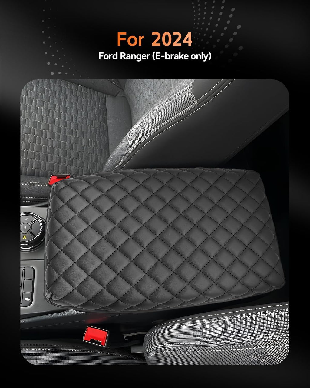 CDEFG for Ford Ranger 2024-2025 Center Console Cover Armrest Box Cover for Ranger (XL, XLT, Lariat, Raptor) 2024 2025 Accessories Console Arm Rest Protector