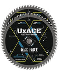 6-1/2-Inch 60-Tooth Circular Saw Blade with 5/8-Inch Arbor, Ultra Finish Wood Cutting, Carbide Tip, Thin Kerf, for Plywood, MDF, OSB, Laminated, 2 Pack