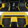 Custom Car Floor Mat Compatible with BMW Mercedes-Benz Toyota Cadillac Lexus Honda Infiniti Nissan Hyundai Kia Audi All Models Cars Sedans SUVs Automotive Mats (Edge Yellow Middle Black Beige)