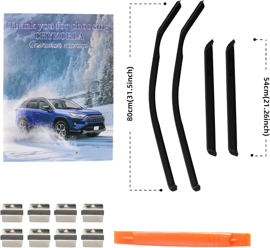in Channel Rain Guards Fit for 2021-2025 Ford Bronco Sport, Durable Side Window Wind Deflectors, Vent Window Visors Shade Shield, 2021 2022 2023 2024 2025, 4PCS