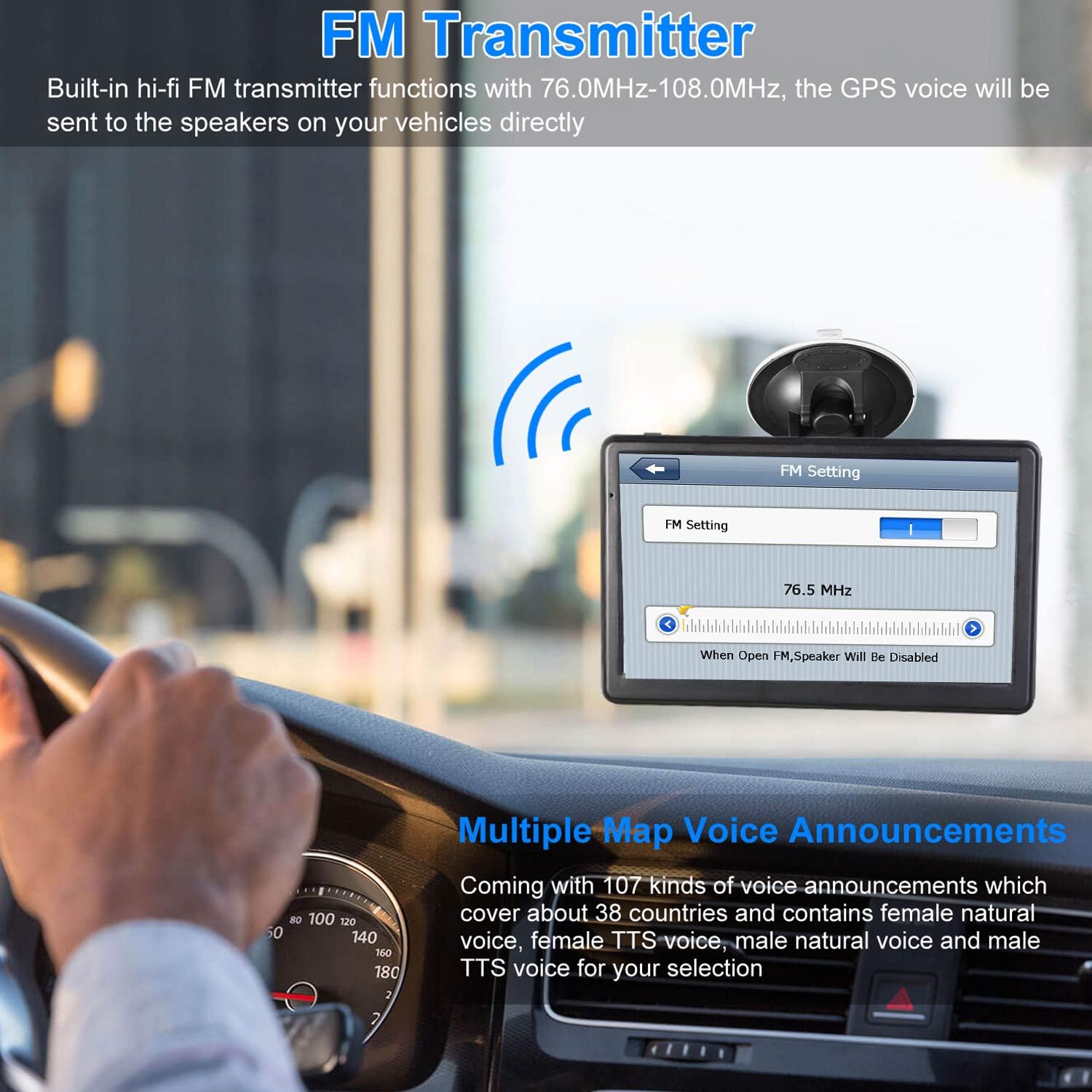 GPS Navigation for Car, Latest 2025 Map,7 inch Touch Screen Real Voice Spoken Turn-by-Turn Direction Reminding Navigation System for Cars, Vehicle GPS Satellite Navigator with(Free Lifetime Updates)