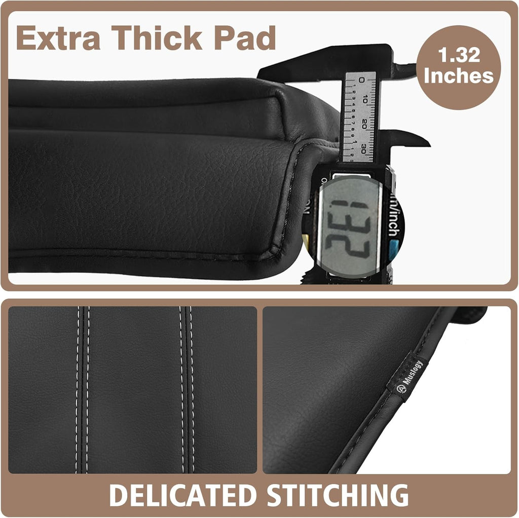 Muslogy Center Console Cover Extra Thick Armrest Pad Compatible with Honda Pilot 2023+, 2024-2026 Ridgeline/Passport Arm Rest Cushion Padding Anti-Scratch Middle Console Leather Armrest Lid Protector