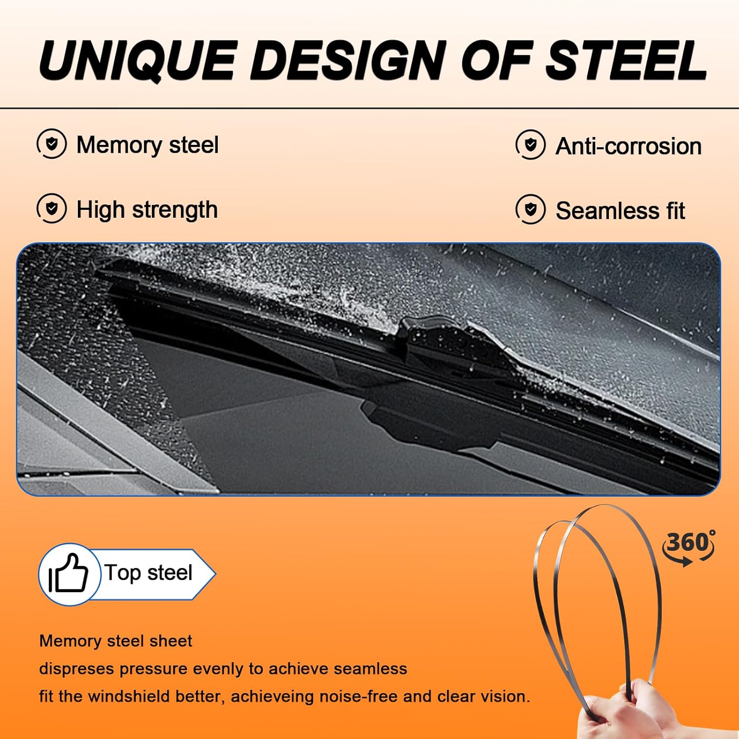 HULADAED® 21'' 21'' 10'' Windshield Wipers Replacement for Jeep Patriot 2017-2007,Silicone Front Rear Wiper blades for MY Car-All Weather & Quiet(3 PACK)