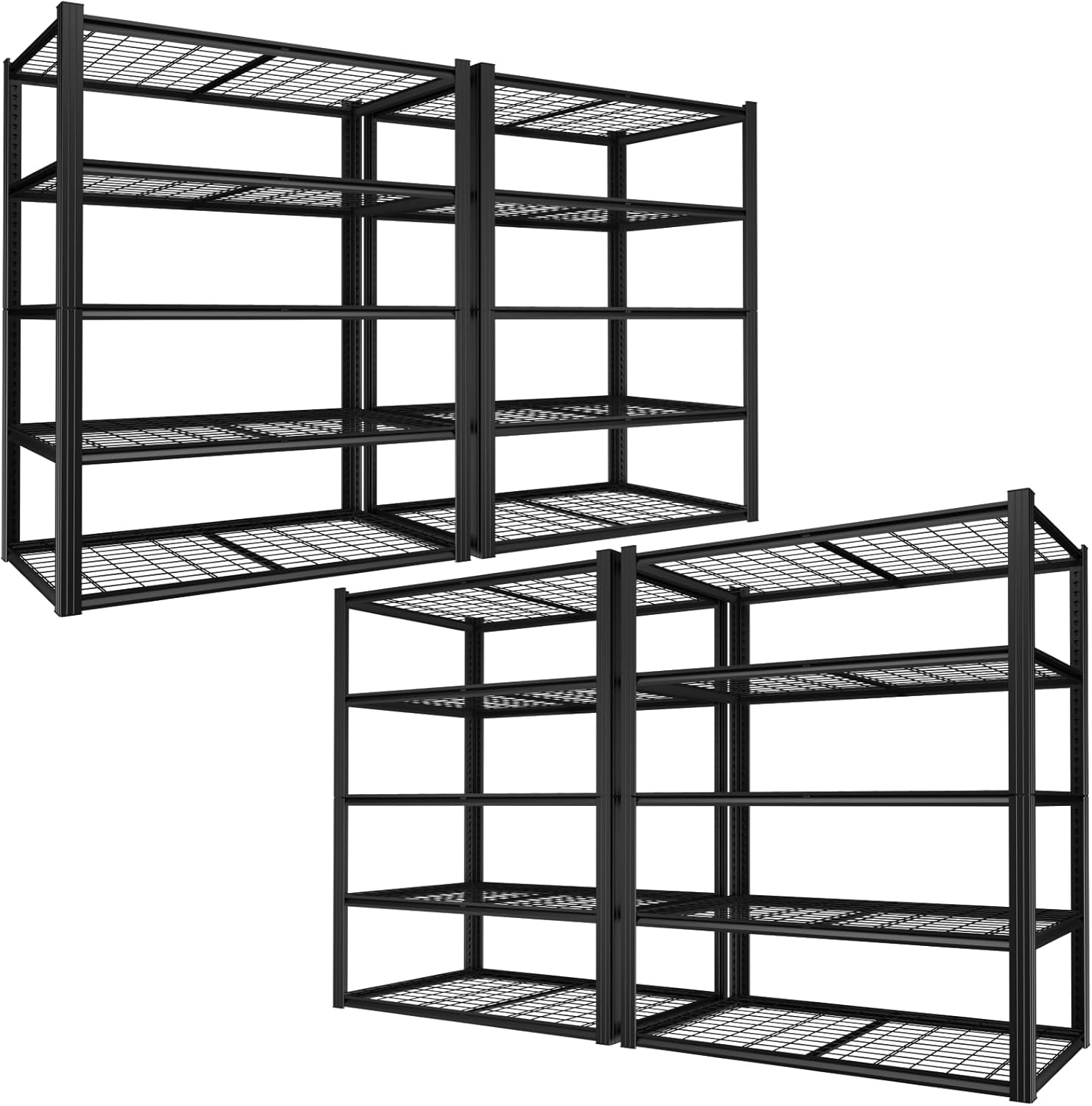 ROOMTEC 48" W Garage Shelving Heavy Duty,2800LBS Storage Shelves,5-Tier Adjustable Metal Shelving Utility Shelf Rack Garage Storage Organize for Storage Industrial, Warehouse, Basement