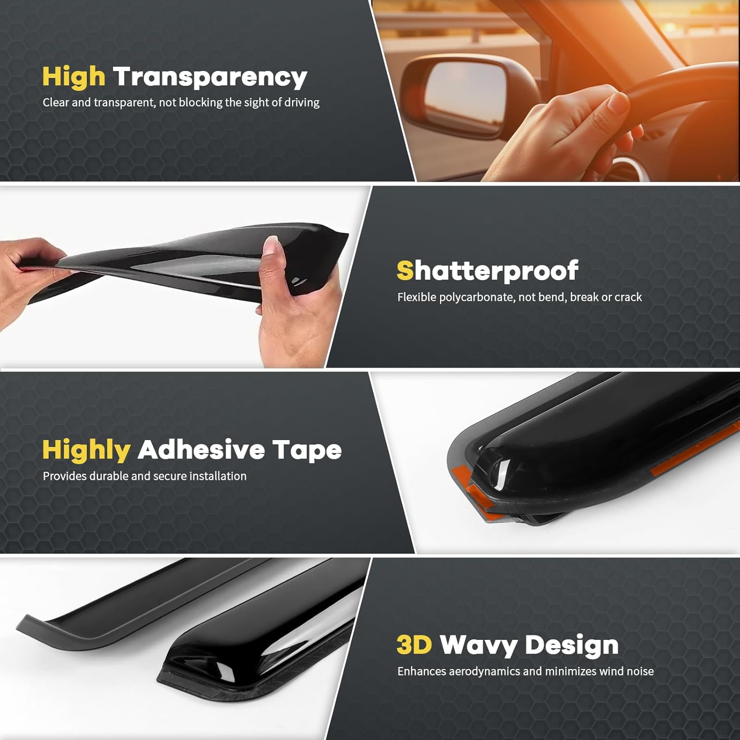 Rain Guards Fit for Chevrolet Chevy Trailblazer 2021-2025, in Channel Window Deflectors, Smoke Tinted Vent Window Visors, Vent Shade Shield, 2021 2022 2023 2024 2025, 4pcs