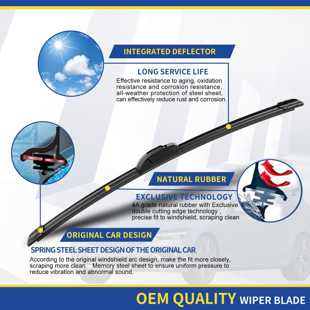 3 wipers Replacement for 2014 2015 2016 2017 2018 Subaru Forester 2015-2018 2019 Subaru Outback Legacy Windshield Wiper Blades Original Equipment Replacement - 26"+17"+14" (Set of 3) U/J HOOK