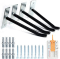 Sinoer 4PCS Garage Hooks Tire Storage System,Wall Mount Hooks with Metal Screws and Anchors - Tire/Rim Holder for Car ，Black