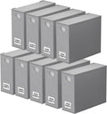 SpaceAid 9 Pack Bed Sheet Organizers and Storage, Foldable Sheet Organizer with Window for Linen Closet, Set Folder Keeper for Queen & King Size Bedding Storage (Gray)