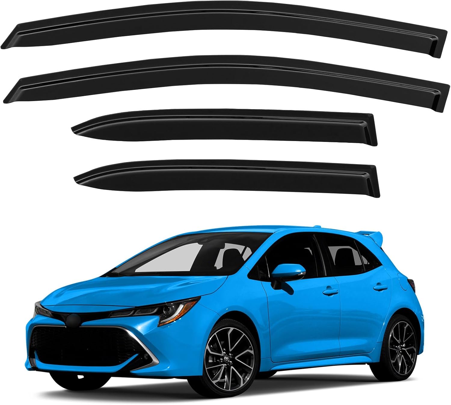 Window Visors Rain Guards for 2019-2025 Toyota Corolla Hatchback, Out-Channel Window Vent Wind Deflectors Visors Shades for 19 20 21 22 23 24 25 Corolla Hatchback