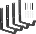 Heavy Duty Utility Hooks, Garage Storage Wall Mount Steel Hooks, Garden Tool Hanger, Garage Organizer for Tool, Ladder, Folding Chair, Hose, Ropes, Bike, etc.(4 Large, 7.7 Inches)