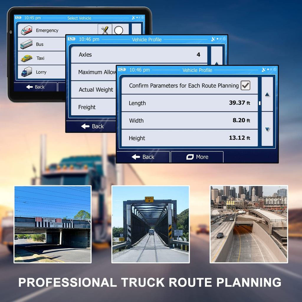 GPS Navigation for Car Truck Navigator Latest Maps 7 Inch Touch Screen Vehicle GPS Commercial Trucker Navigation Voice Speeding Warning Free Lifetime Update of World Maps
