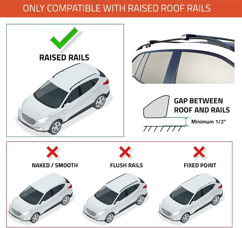 for Subaru Outback Wilderness 2021-2022-2023 Roof Rack Cross Bars Lockable Fit Raised Side Rails Roof Rails,Cross Bar,Rail Carrier (Gray)