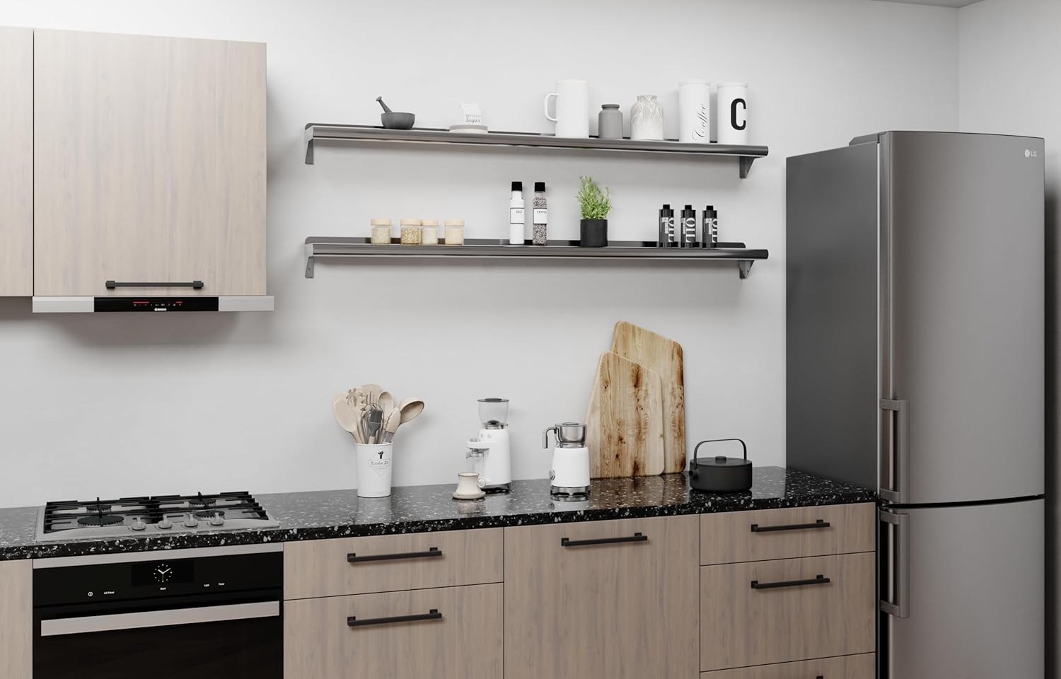 AmGood 60" Long X 6" Deep Stainless Steel Wall Shelf | NSF Certified | Appliance & Equipment Metal Shelving | Kitchen, Restaurant, Garage, Laundry, Utility Room