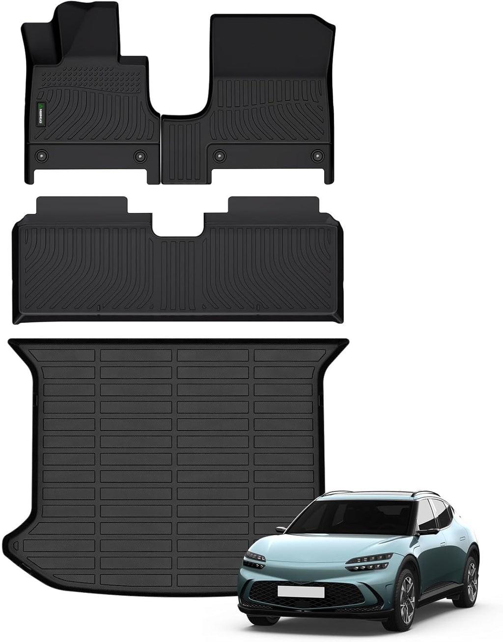 ANBINGO®- Floor Mats & Cargo Liner for Genesis GV60 2025 2024 2023 All Weather Protection TPE Waterproof Non-Slip Car Floor Liners 1st & 2nd Row Set, for 2025 GV60 Accessories