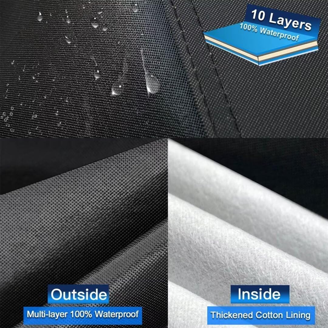 10 Layers Car Cover Custom Fit for Ford Mustang, Shelby, GT350, GT500 (1964-2024) Waterproof All Weather for Automobiles, Outdoor Full Cover Sun UV Rain Protection.Black