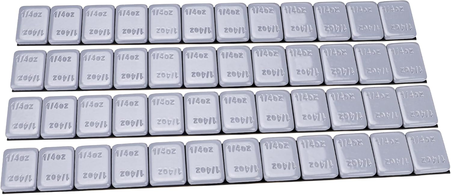 YIZBAP Wheel Weights Gray 1/4oz, 72 oz/Box, 288pcs, with Strong Black Adhesive. 0.25 Ounce Stick on Wheel Weights for Cars, Trucks, SUVs, Motorcycle and Others