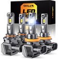OXILAM M5S H11 9005 Light Bulbs Combo, 80000LM 900% Brighter 6500K Cool White, 9005/HB3 Hi-Beam H11/H9/H8 Lo-Beam Halogen Replacement, IP68 Waterproof, Pack of 4