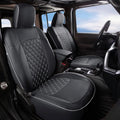 GIANT PANDA Fit Full Set Car Seat Covers for Jeep Wrangler 4 Door JL Sahara Altitude Rubicon 392 Unlimited 2018 2019 2020 2021 2022 2023 2024 2025 with Rear Cup Holder,Faux Leather - (Black+Gray)
