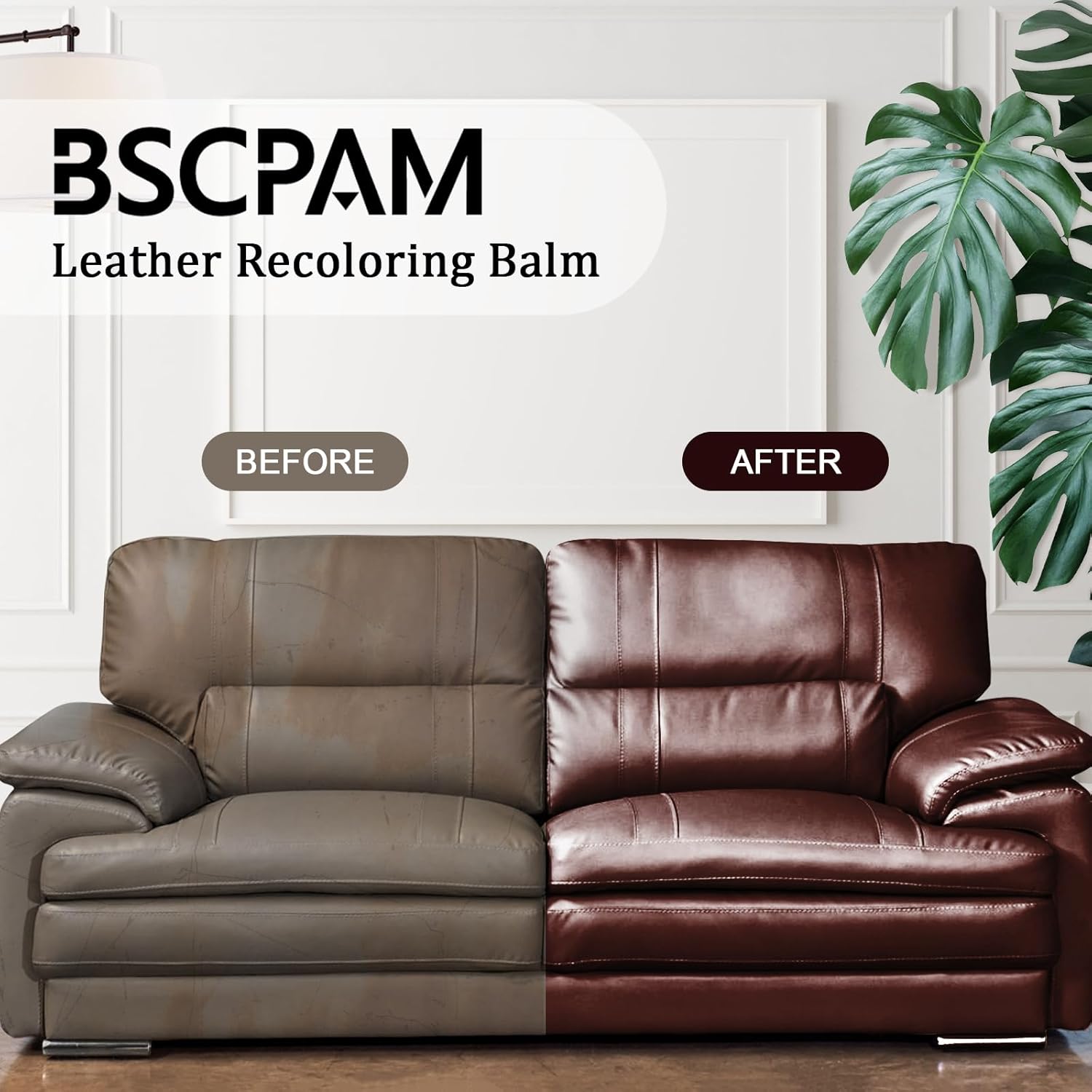 Black Leather Recoloring Balm, 12oz Leather Color Restorer for Couches, Leather Repair Kit for Furniture, Leather Dye for Leather Fade, Leather Repair Restore car seat