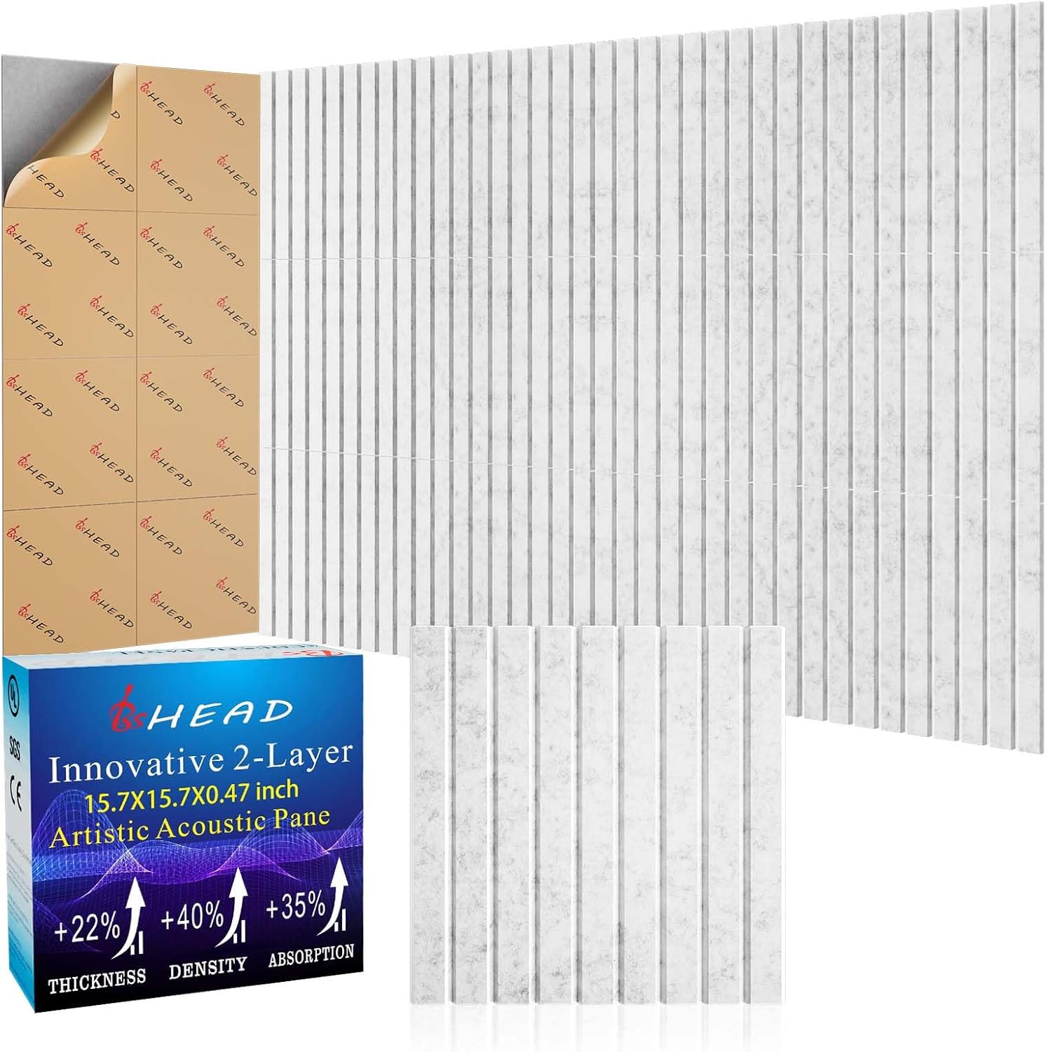 12 Pack Large Soundproof Wall Panels, 15.7 x 15.7 x 0.47 in Sound Proof Foam Panels for Walls, 1.2lb/ft³ High Density, Thicker 0.47in, Acoustic Panels, Sound Dampening Panels Gray