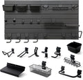 Black Tool storage wall Broom Holder Mop Hanger Wall Mount Plastic nano-molecule Organization Garage Storage System Garden Kitchen Tool Organizer Wall Control 2ft 3.8 ft.