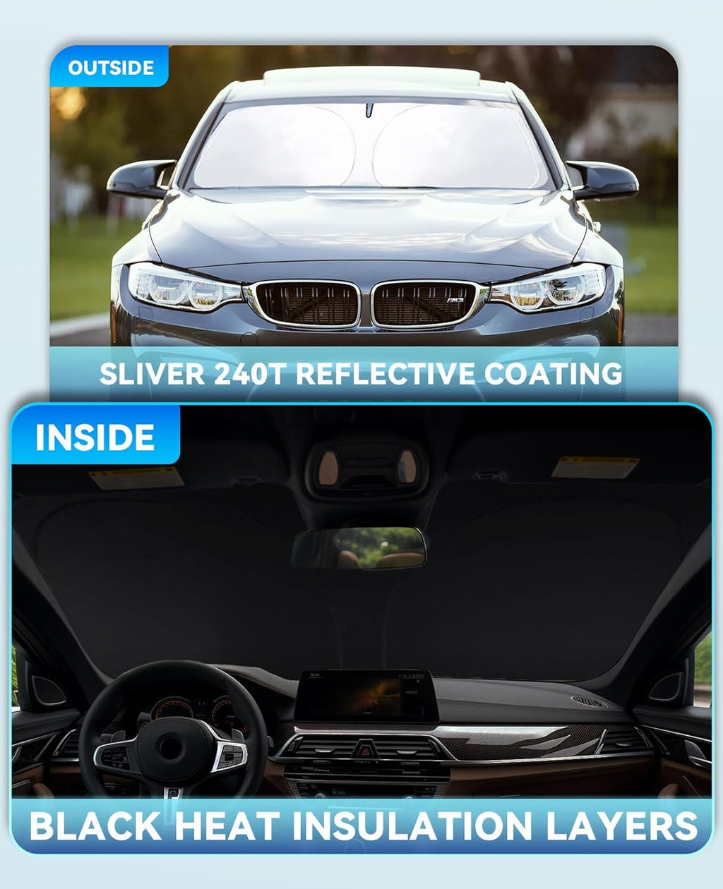Windshield Sun Shade Car Sunshade for Chevrolet Camaro Coupe 2016-2023 2024 2025 Accessories Windshield Cover for Chevy Camaro Coupe Front Window Shield 240T Reflective Protector