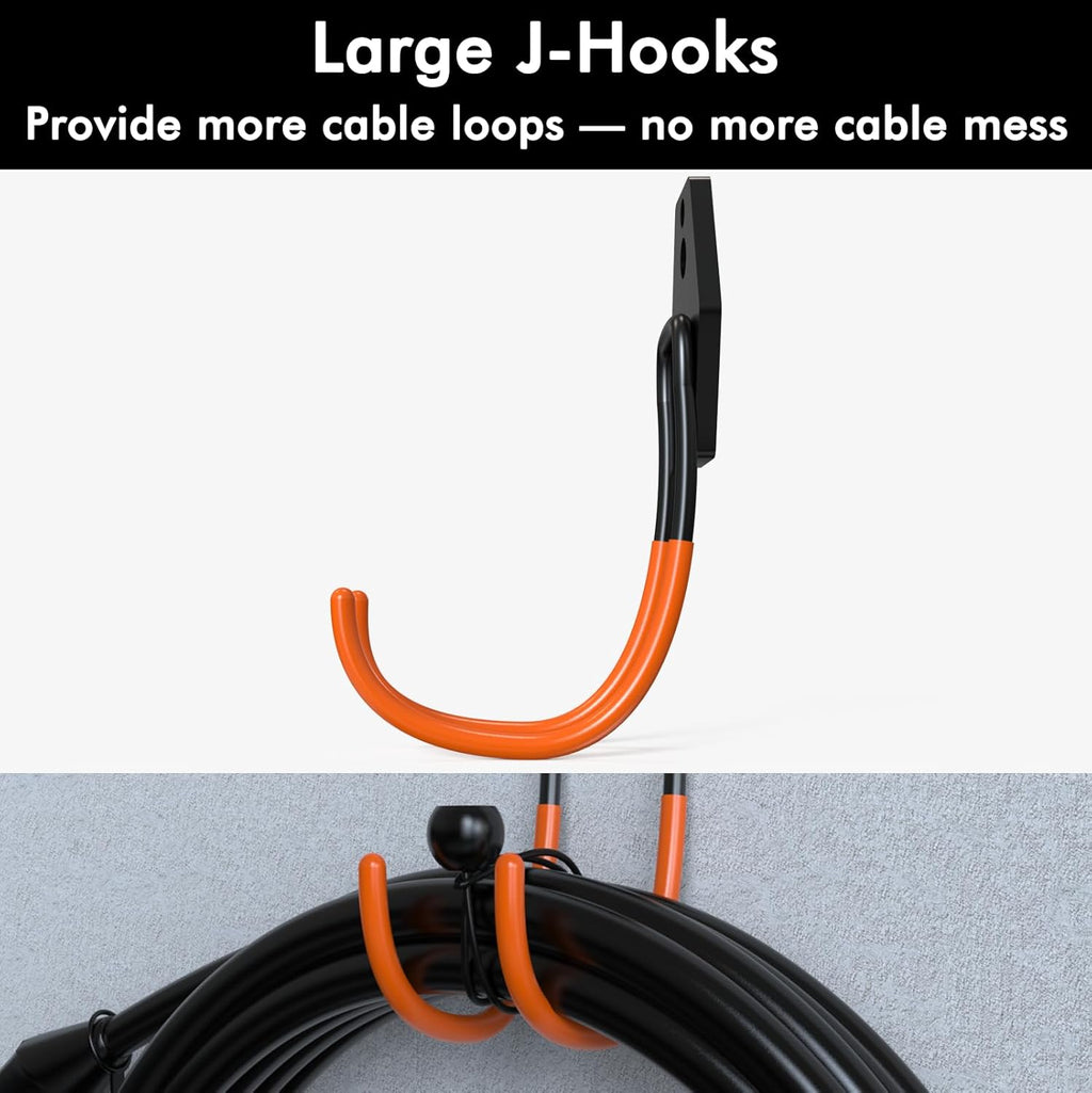 Tesla Charger Holder Wall Mount EV Charger Holder, Tesla Charging Cable Organizer J1772 J-Hook Cord Hanger for All Electric Vehicle Mobile Connector Organizers