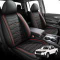 AOMSAZTO Seat Covers Fit for Honda Ridgeline 2006-2024 2025: Crew Cab 2PCS Front Car Seat Covers Faux Leather Truck Pickup Seat Cushion Protector - Front Seats Without Armrests(Front Pair, Redline)