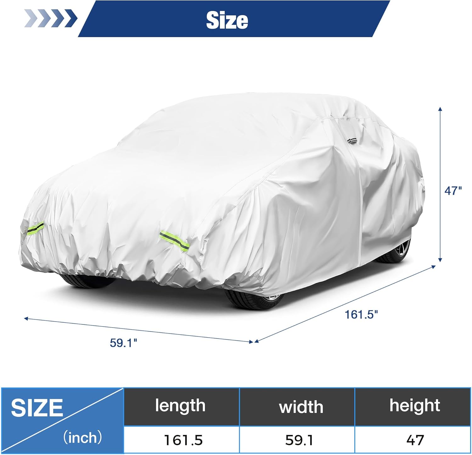 YOLENY Car Cover Waterproof All Weather Full Exterior Covers with Zipper,Universal Fit Sedan BMW Z3,Honda S2000,Mazda Miata/MX-5,Saturn Sky,Pontiac Solstice,Toyota MR2 Spyder(UP to 161 inch)