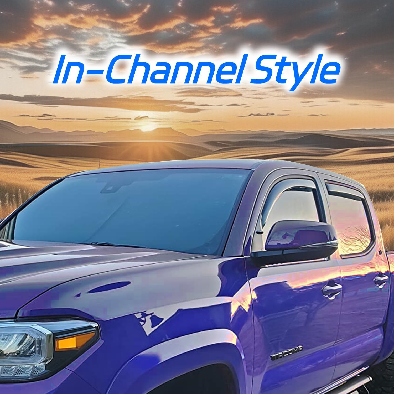 in-Channel Rain Guards Fit for 2007-2013 Chevy Silverado/GMC Sierra 1500/Avalanche Crew Cab, Window Visors Deflectors for 2007-2014 Silverado/Sierra 2500HD 3500HD/Suburban/Yukon XL