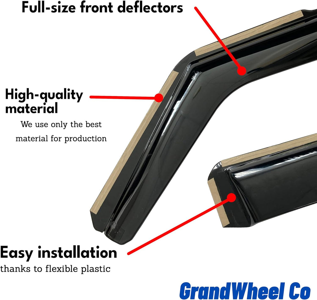 Window Deflectors Smoke Tinted in-Channel Side Window Vent Visor Deflectors Rain Guards Compatible with Chevrolet (Chevy) Tahoe/GMC Yukon 2015-2020 - 4pcs. GW0990
