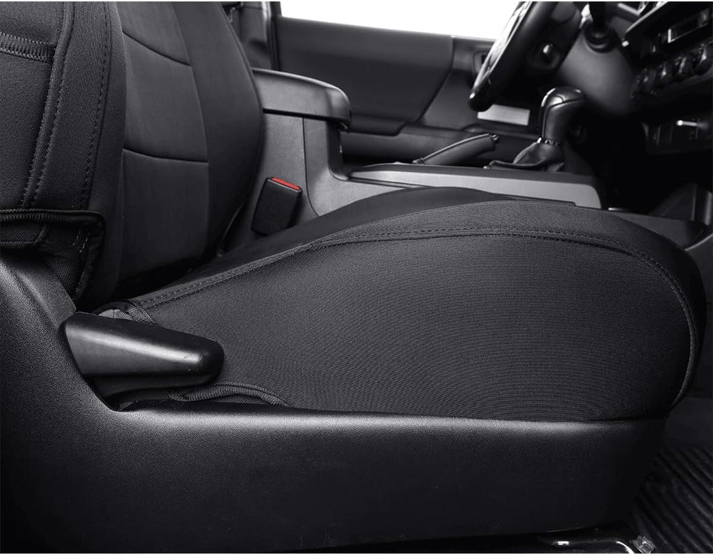 EKR Custom Fit Tacoma Rear Car Seat Covers for Select Toyota Tacoma (Petrol) 2024 2025 Double cab SR,SR5,TRD Sport,TRD Off-Road,Limited - Second Row Only,Neoprene (Black)
