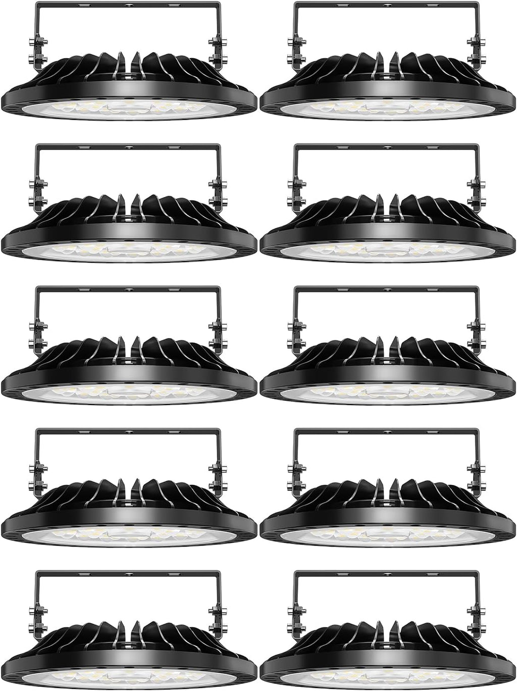 Viugreum High Bay LED Shop Lights, 100W UFO LED High Bay Light 10,000LM 120V LED High Bay Lights 5000K Daylight, Alternative to 450W MH/HPS for Garage Workshop Barn Factory Warehouse - 10 Pack