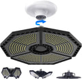 LED Garage Lights, 140W 18500 Lumens Garage Ceiling Lighting, 6000K Daylight with Deformable Three Panels Garage Light Fixture E26/E27 Triple Glow LED Shop Light for Garage Basement Workshop Warehouse