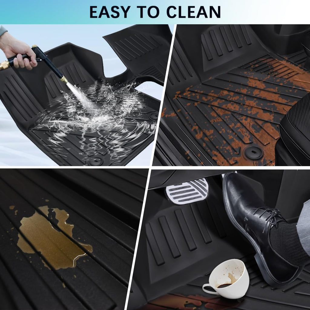 Car Floor Mats Compatible with Kia Ev6 2022 2023 2024 2025 All-Weather Guard Cargo Trunk Liners Rear Backrest Mats TPE for Ev6 Accessories (8pcs)